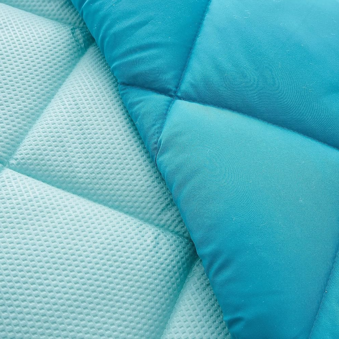 Novotextil- Couette bicolore. microfibre. Densité 350gr/m2 Turquoise